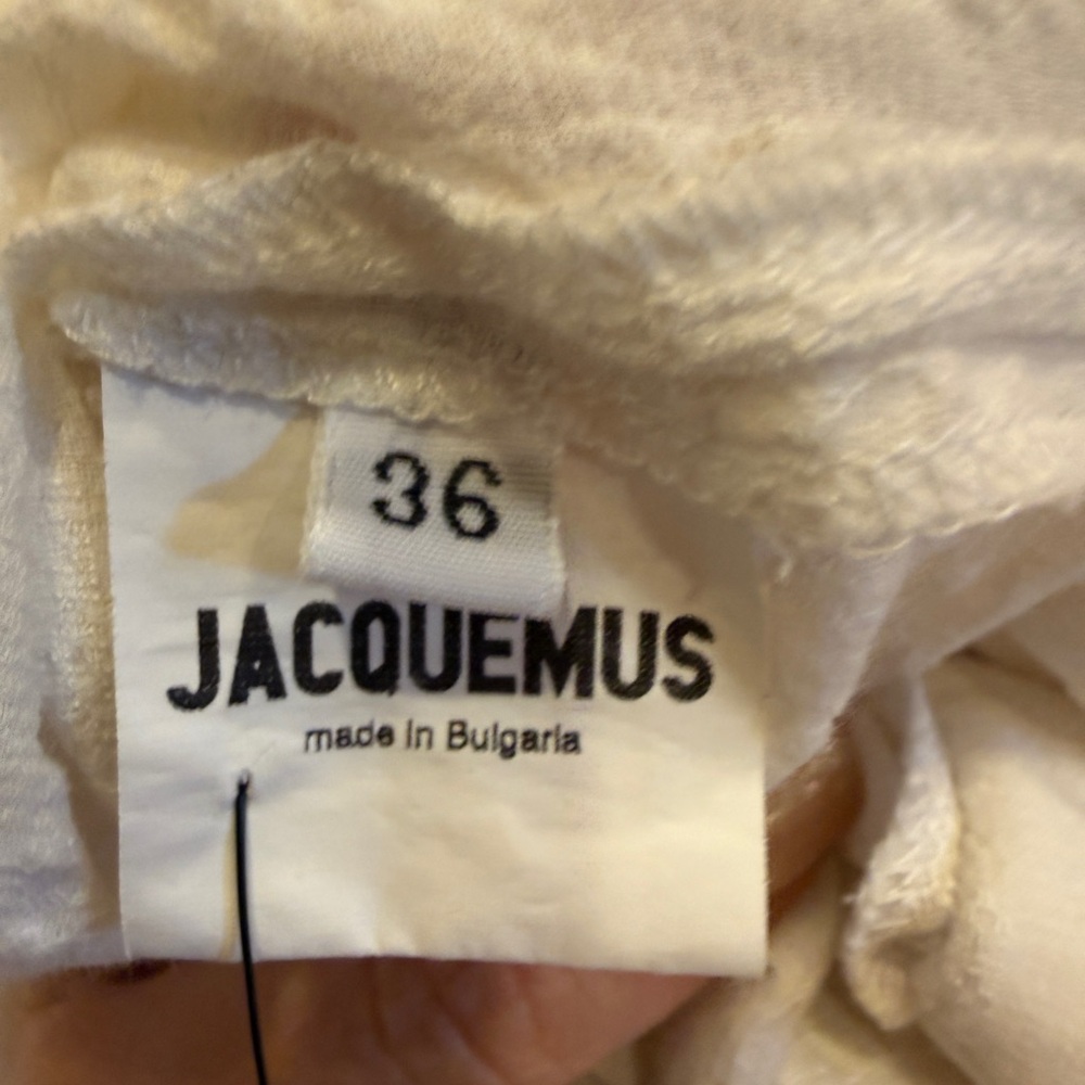 Jacquemus La Riviera White Twist-Front Beach Resort wear Shirt Dress sz S - Picture 9 of 12